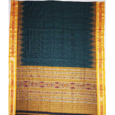 Maniabandhi Golden Border Deep Green Cotton Saree 1 Maniabandhi Golden Border Deep Green Cotton Saree 1