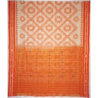 Maniabandhi Orange Border Cotton Saree
