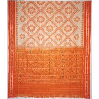 Maniabandhi Orange Border Cotton Saree