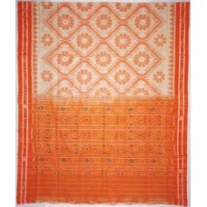 Maniabandhi Orange Border Cotton Saree