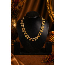 Handcrafted Tribal Dokra Spiral Disc Necklace with Brass Beads