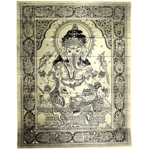 Lord Ganesha Plam Leaf engraving