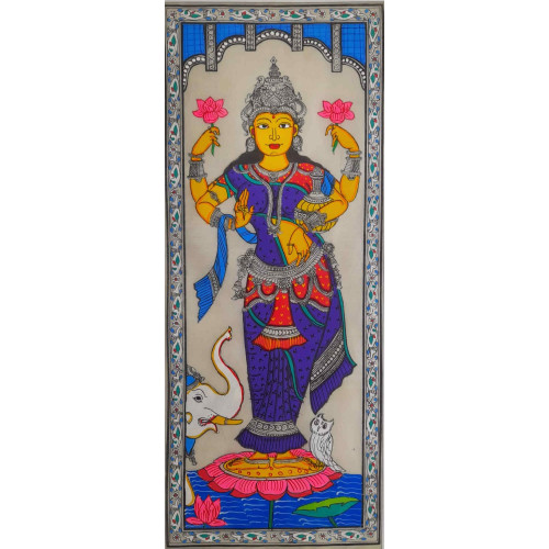 Pattachitra Goddess Laxmi on Silk Pattachitra Goddess Laxmi on Silk