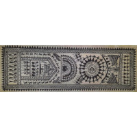 Tribal art (Saura) on silk 4 Tribal art (Saura) on silk 4