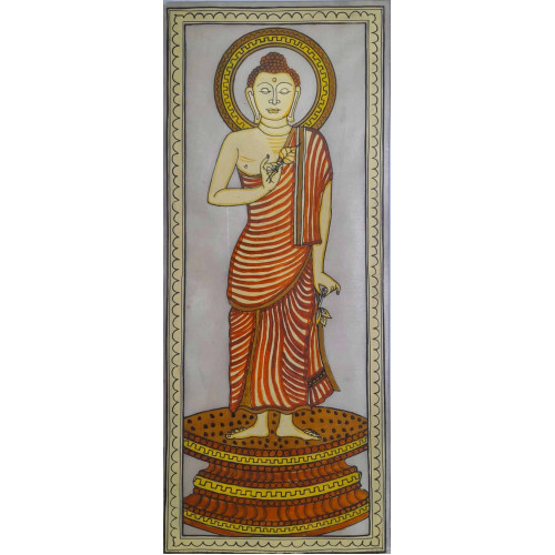 Buddha Standing Pattachitra Painting on Silk Buddha Standing Pattachitra Painting on Silk