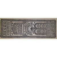 Tribal art (Saura) on silk 1 Tribal art (Saura) on silk 1