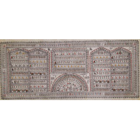Tribal art (Saura) on silk 5 Tribal art (Saura) on silk 5
