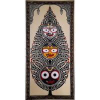 Tree of Life with Jagannath Balabhadra and Subhadra Black Tree of Life with Jagannath Balabhadra and Subhadra Black