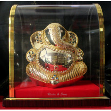 Ganesha Golden1 Non Metal Idol in Transparent Box 1688