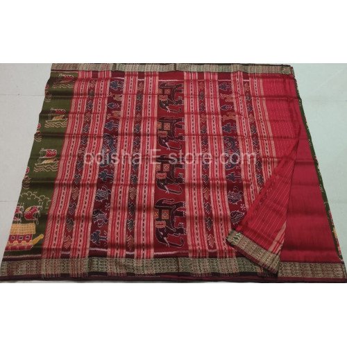 Exclussive Boat Designed handloom silk sareee..