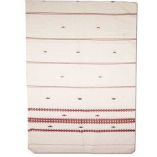 Cotton Red-Black Print Plain Odhni