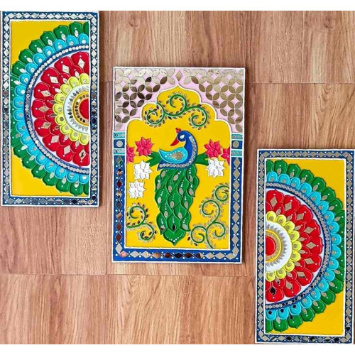 Jhoroka Harmony 3-Piece Lippan Art Set Jhoroka Harmony 3-Piece Lippan Art Set