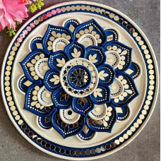 Traditional Bloom Lippan Art Round 14 Inch Traditional Bloom Lippan Art Round 14 Inch