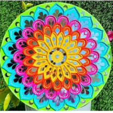 Radiant Sunflower Lippan Art Round 14 Inch Radiant Sunflower Lippan Art Round 14 Inch