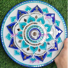 Vibrant Bloom Lippan Art Round 14 Inch Vibrant Bloom Lippan Art Round 14 Inch