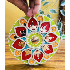 Mini Floral Fusion Lippan Art Round 6 Inch Mini Floral Fusion Lippan Art Round 6 Inch