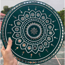 Handmade Traditional Flower Wall Decor Round MDF 12 Inch Handmade Traditional Flower Wall Decor Round MDF 12 Inch