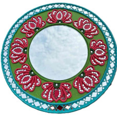 Lotus Lippan Art with Center Mirror Round 16 Inch Lotus Lippan Art with Center Mirror Round 16 Inch