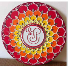 Round Shree Ganesh Multi-Color Floral Wall Art 14 Inch Round Shree Ganesh Multi-Color Floral Wall Art 14 Inch