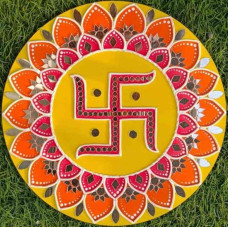 Traditional Multi-Color Swastik Wall Décor 16 Inch Traditional Multi-Color Swastik Wall Décor 16 Inch