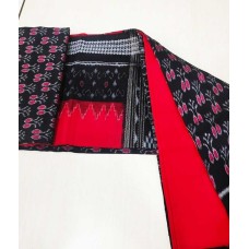 Sambalpuri Red-Black Cotton Dress Meterial