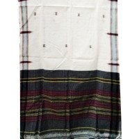 Black with Maroon color print Handwoven Koraput Cotton Stole