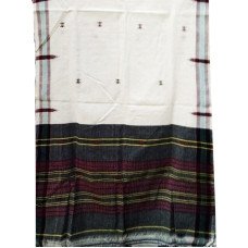 Black with Maroon color print Handwoven Koraput Cotton Stole