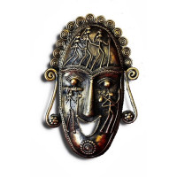 Brass Dokra Mask Wall hang 2