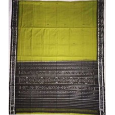 Maniabandhi Black Border Leaf Green Saree