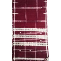 Maroon color With white print Handwoven Koraput Cotton Stole
