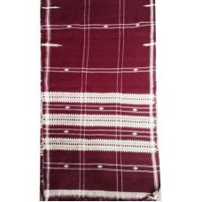 Maroon color With white print Handwoven Koraput Cotton Stole