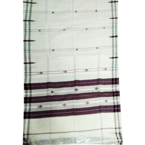 Maroon color print Handwoven Koraput Cotton Stole