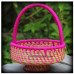 Sabai Grass Flower Fruit Multipurpose Basket Gift Hamper round Pink