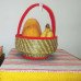 Sabai Grass Flower Fruit Multipurpose Basket Gift Hamper round Red