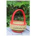 Sabai Grass Flower Fruit Multipurpose Basket Gift Hamper round Red