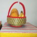 Sabai Grass Flower Fruit Multipurpose Basket Gift Hamper round Red