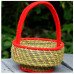 Sabai Grass Flower Fruit Multipurpose Basket Gift Hamper round Red