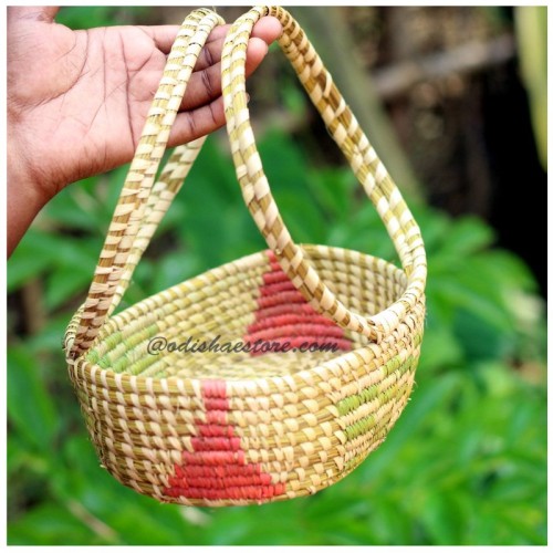 Sabai Grass  Fruit Flower Multipurpose Basket with handle oval gift hamper