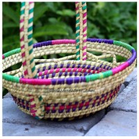 Sabai Grass Handmade Flower Fruit Basket Gift Hamper with handle