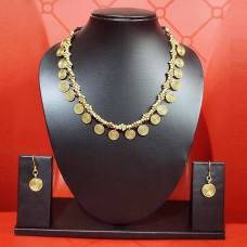 Tribal Dhokra Coin Necklace handmade with Ear Rings