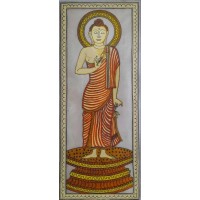 Buddha Standing Pattachitra Painting on Silk