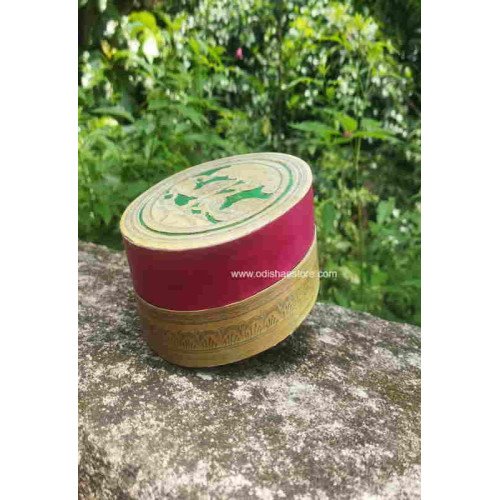 Palm Leaf Round Jewellery Box Tiger