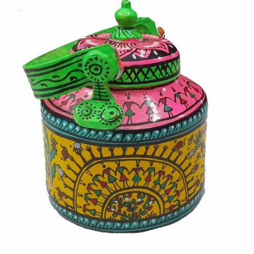 Tribal art (Saura) on kettle