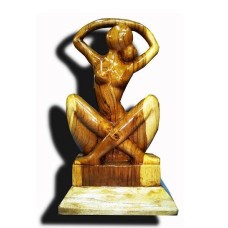 Modern art- Wooden Woman Sitting