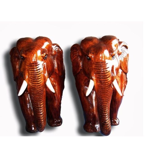 Wooden elephant Pair 2