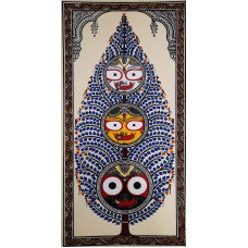 Tree of Life with Jagannath Balabhadra and Subhadra Blue