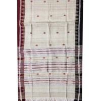 Double Color Border With Red Color Print Kotpad Cotton Stole