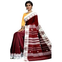 Maroon Hand Woven Kotpad Saree