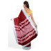 Maroon Kotpad Saree with White Borders and Check Stripes