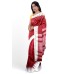 Red With White Border Hand Woven Kotpad Saree